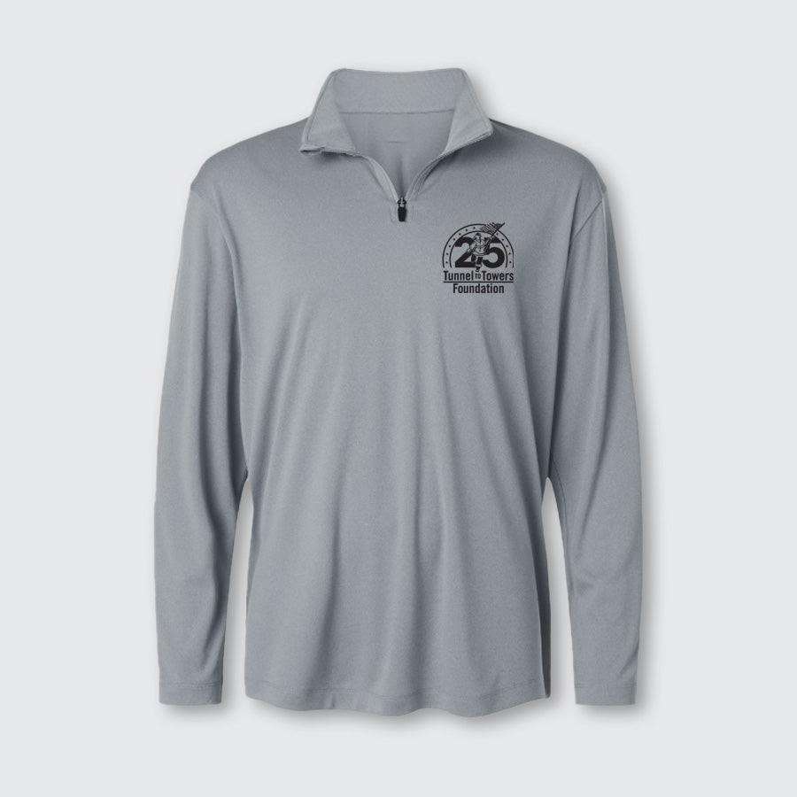 T2T 25th Anniversary Quarter Zip – Unisex (Heather Steel) NEW!