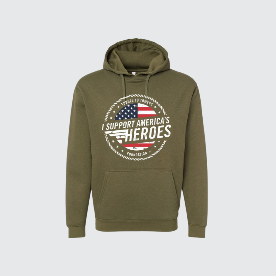 I Support America s Heroes Hoodie Military Green