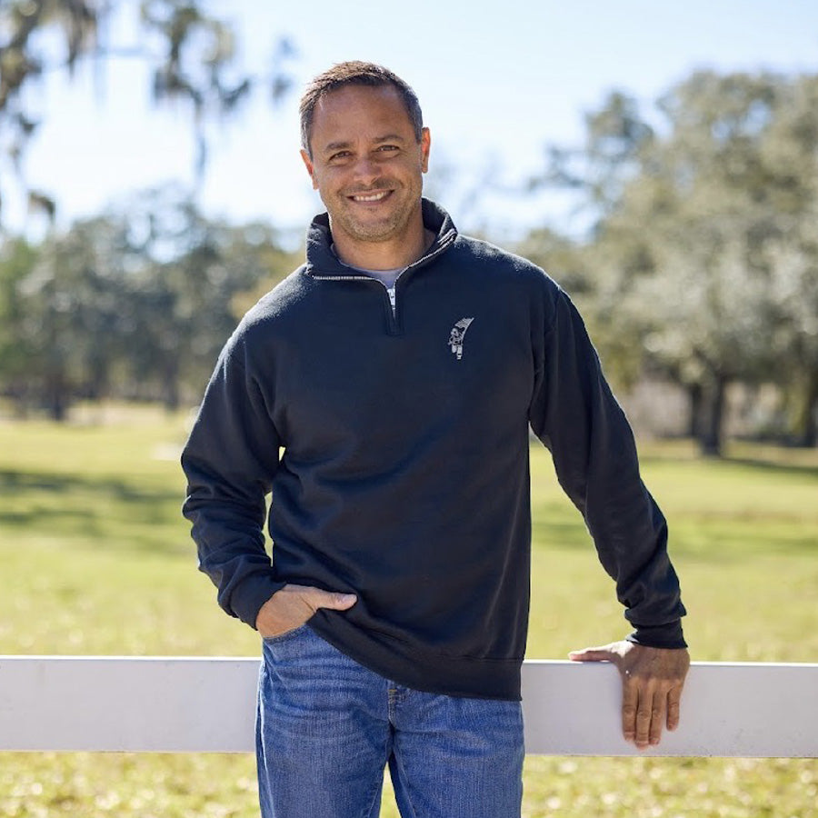 T2T 25th Anniversary Quarter Zip Embroidered Sweatshirt – Unisex (Blac