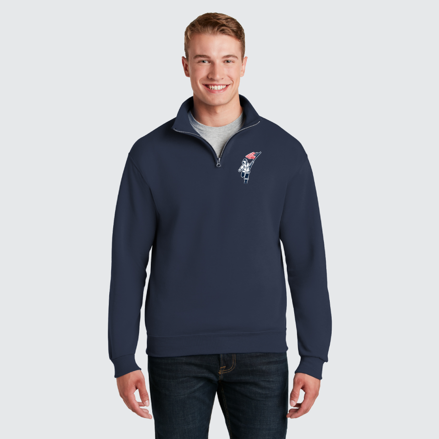 T2T Quarter Zip Embroidered Sweatshirt - Unisex (Navy)