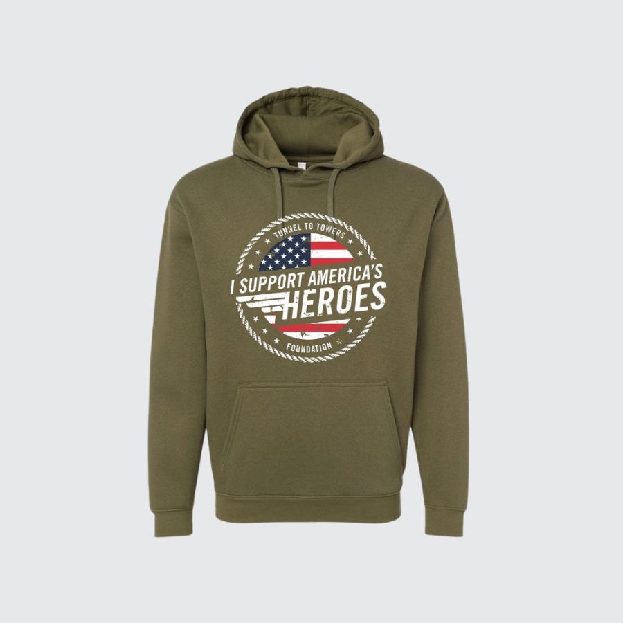 I Support America's Heroes Hoodie (Military Green)
