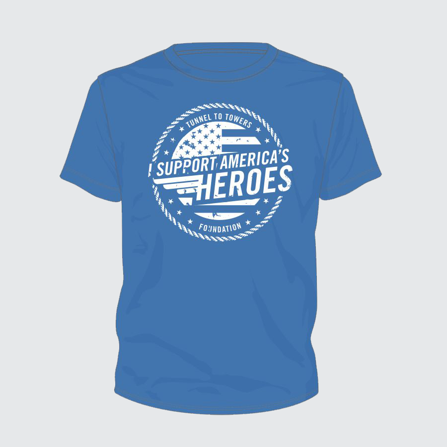 I Support America’s Heroes Tee (Columbia Blue)