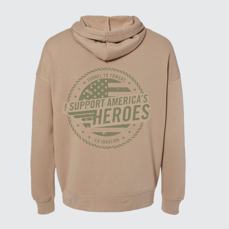 I Support America's Heroes Hoodie (Tan)